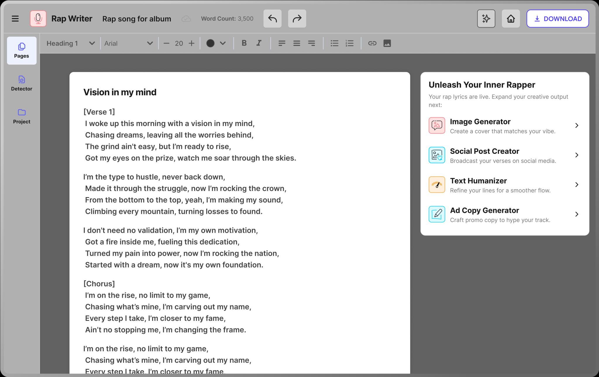 Genera <span>letras de rap</span> <br /> al instante con IA
