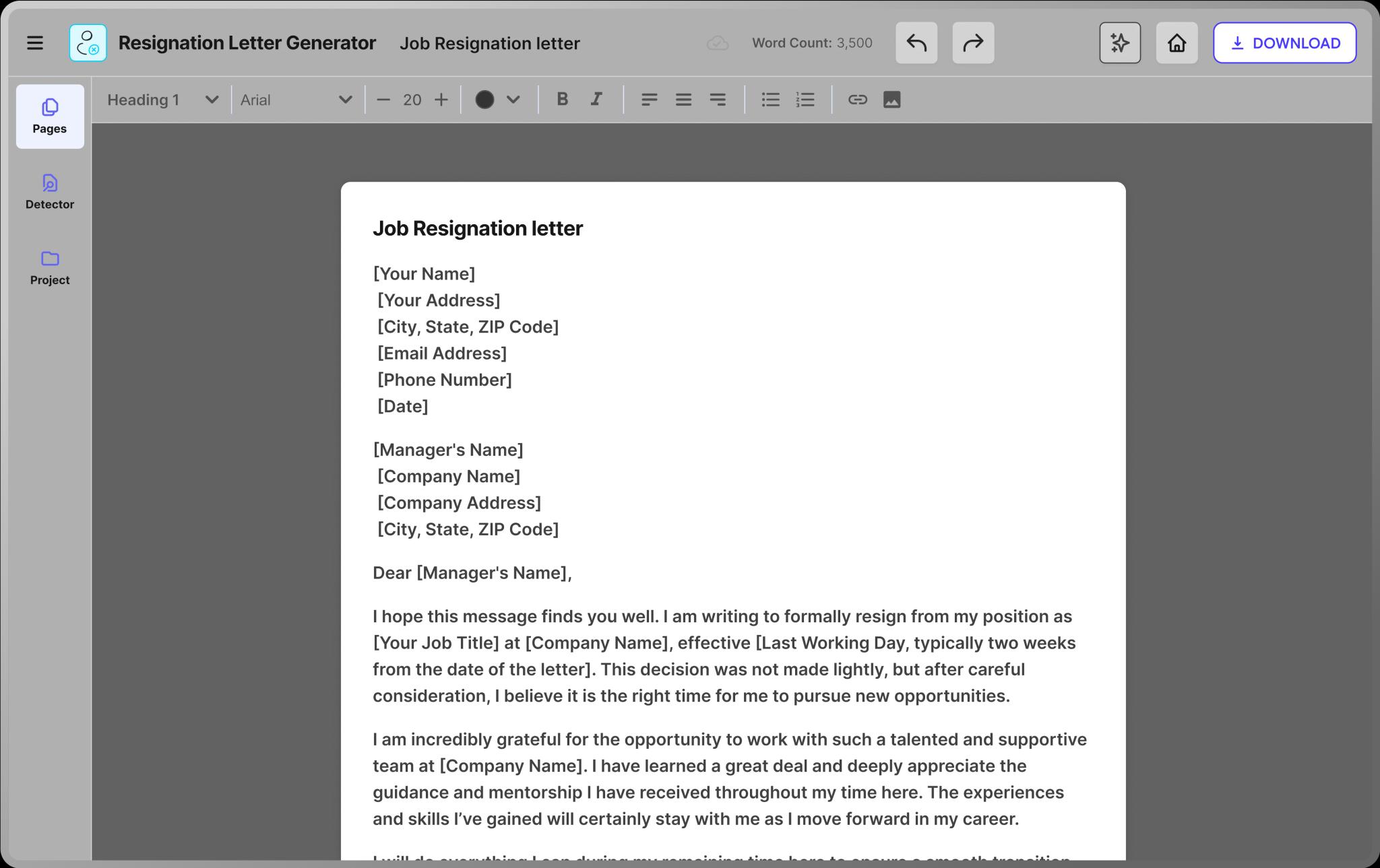 Generate your<br /><span>resignation letter</span>